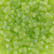 Miyuki half tila 5x2.4mm beads - Matted transparent chartreuse ab HTL-143FR